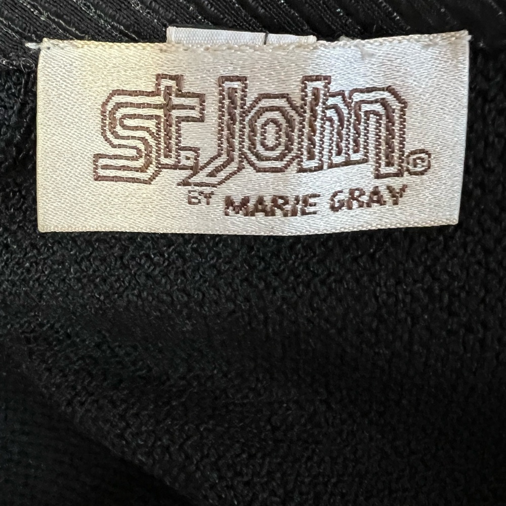 St. John Vintage Long Sleeve Knit Midi Dress Black Size 8 - Picture 3 of 3